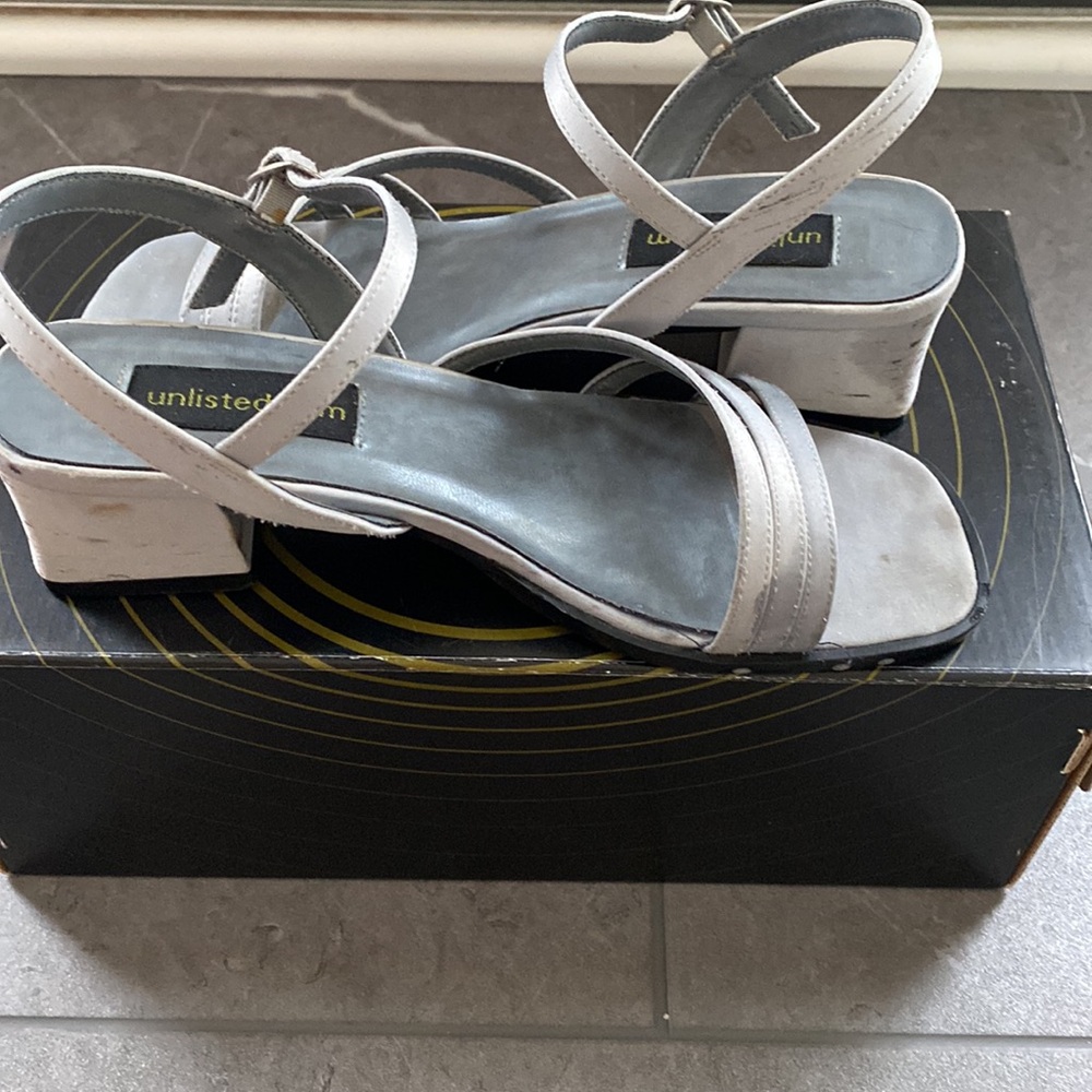 Girls Silver Satin Dress Sandals